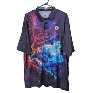 BowLifi Mens Bowling Jersey Mens 2X Galaxy Space Graphic Performance Colourful
